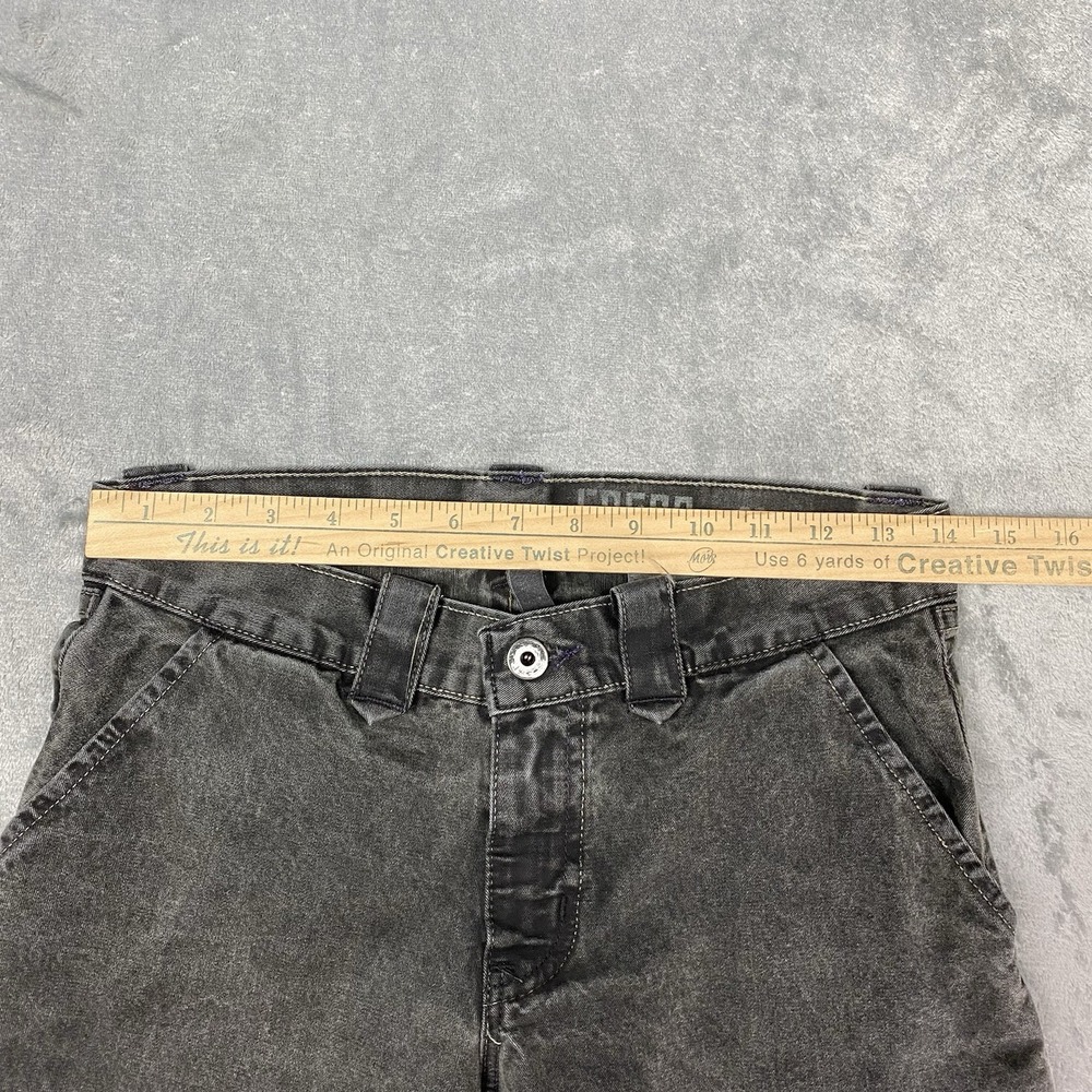 Rogan NYC Jeans Womens 26 Grey Stone Wash Flared Wide Leg Flap Pockets USA Made - Picture 12 of 12